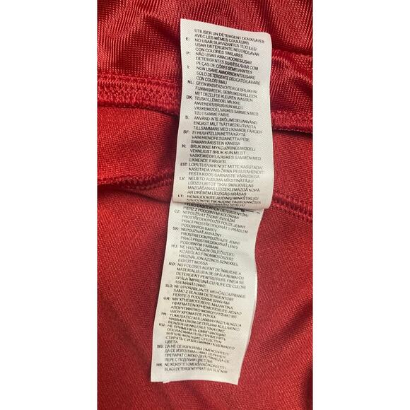 Adidas Womens Med Zip Front Track Coat Jacket Running Red with Stripes Pockets - Picture 10 of 12